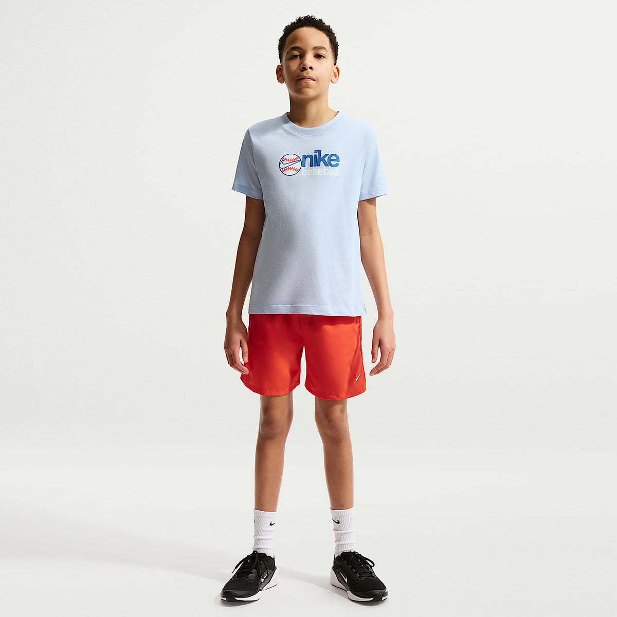Playera de béisbol para niños talla grande Nike – Azul hidrógeno – vista 4