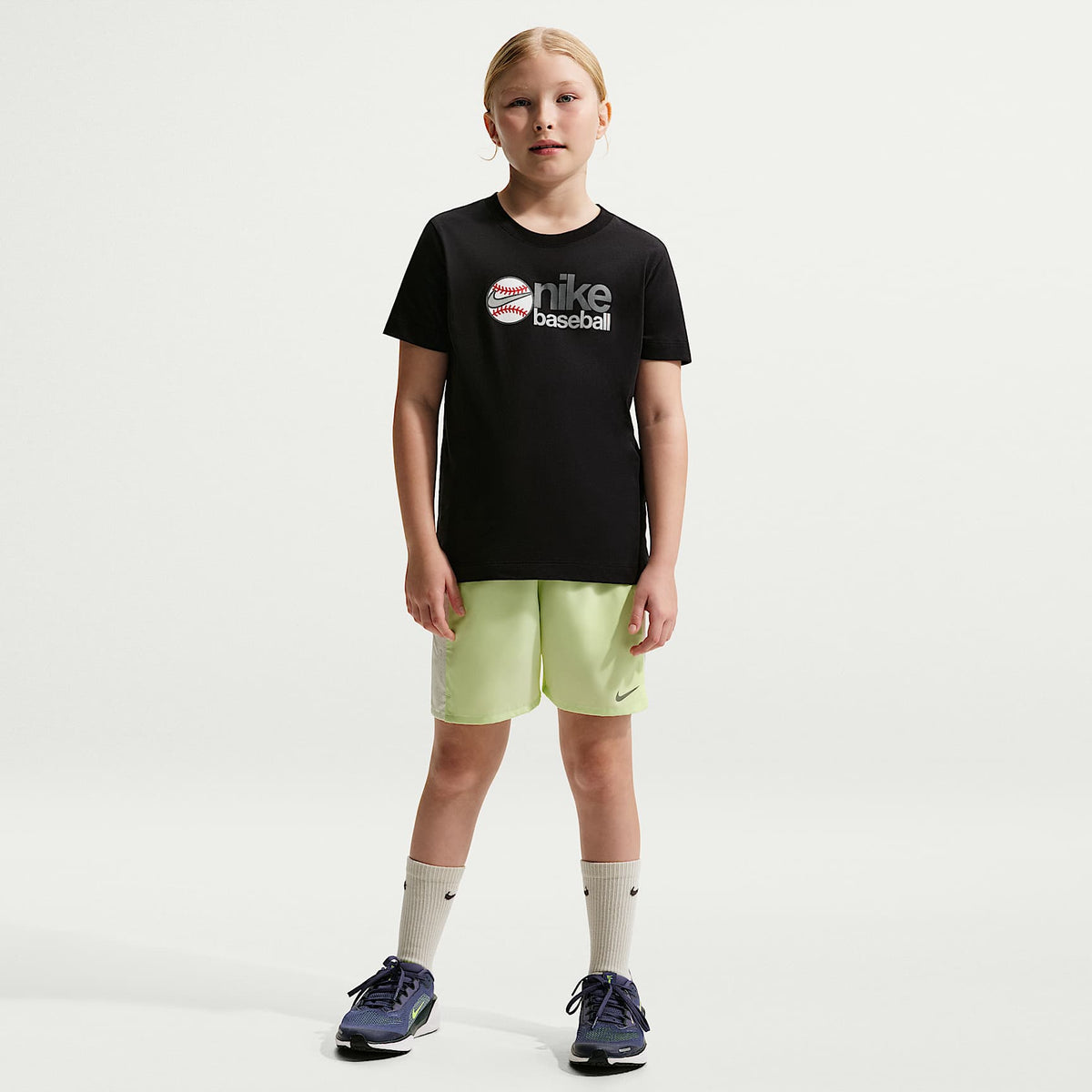 Playera de béisbol para niños talla grande Nike – Negro – vista 4