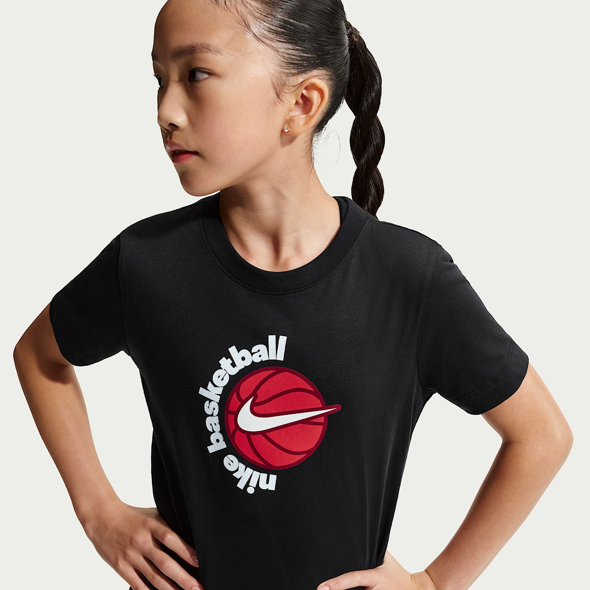Playera para niños talla grande Nike Básquetbol – Negro – vista 2