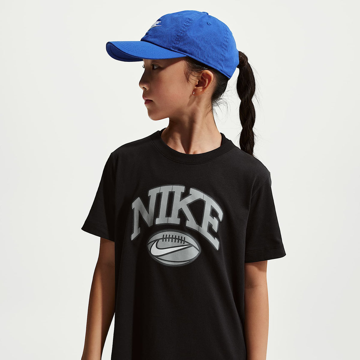 Playera de fútbol para niños talla grande Nike – Negro – vista 1