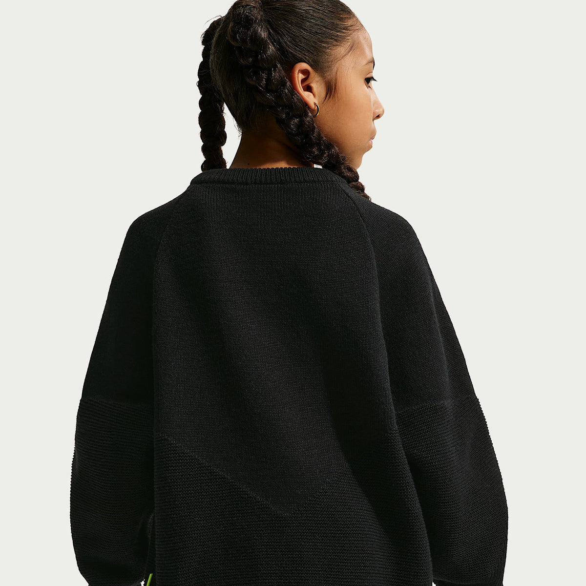 Suéter de cuello redondo para niños talla grande Nike Sportswear – Negro – vista 4