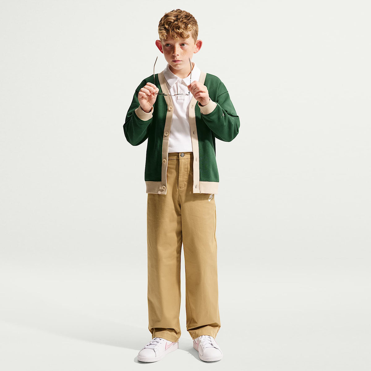 Cárdigan para niños talla grande Nike Sportswear Club – Abeto/Duna/Duna – vista 7