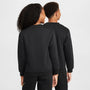 Sudadera de cuello redondo para niños talla grande Nike Sportswear Club Fleece – Negro/Oro metalizado – vista 2