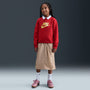 Sudadera de cuello redondo para niños talla grande Nike Sportswear Club Fleece – Rojo universitario/Oro metalizado – vista 6