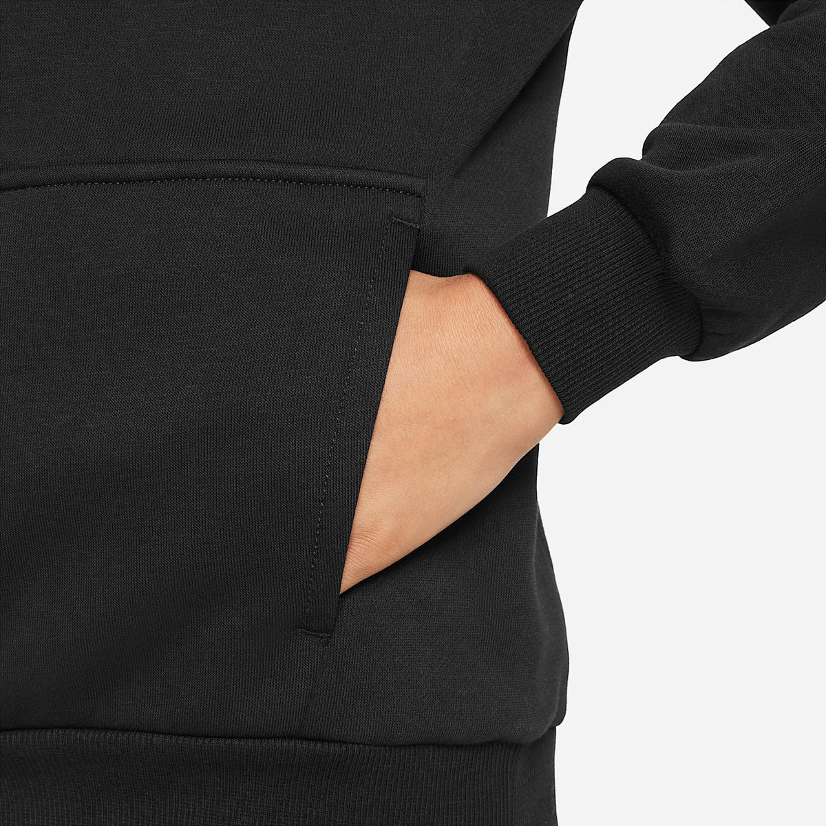 Sudadera con gorro para niños talla grande Nike Sportswear Club Fleece – Negro/Blanco – vista 4