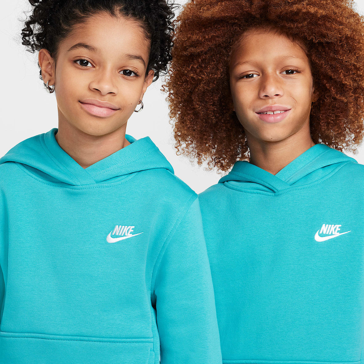 Sudadera con gorro sin cierre para niños talla grande Nike Sportswear Club Fleece – Cactus empolvado/Blanco – vista 3