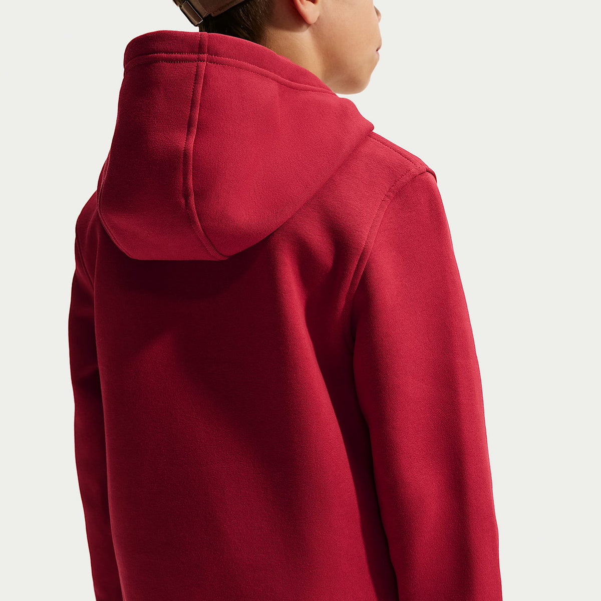 Sudadera con gorro sin cierre para niños talla grande Nike Sportswear Club Fleece – Rojo duro/Blanco – vista 5