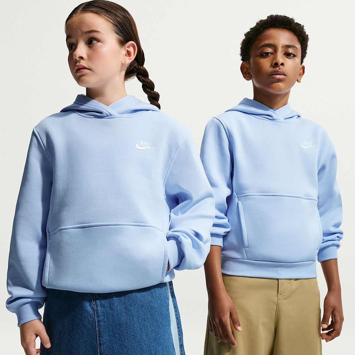 Sudadera con gorro sin cierre para niños talla grande Nike Sportswear Club Fleece – Azul hidrógeno/Blanco – vista 1