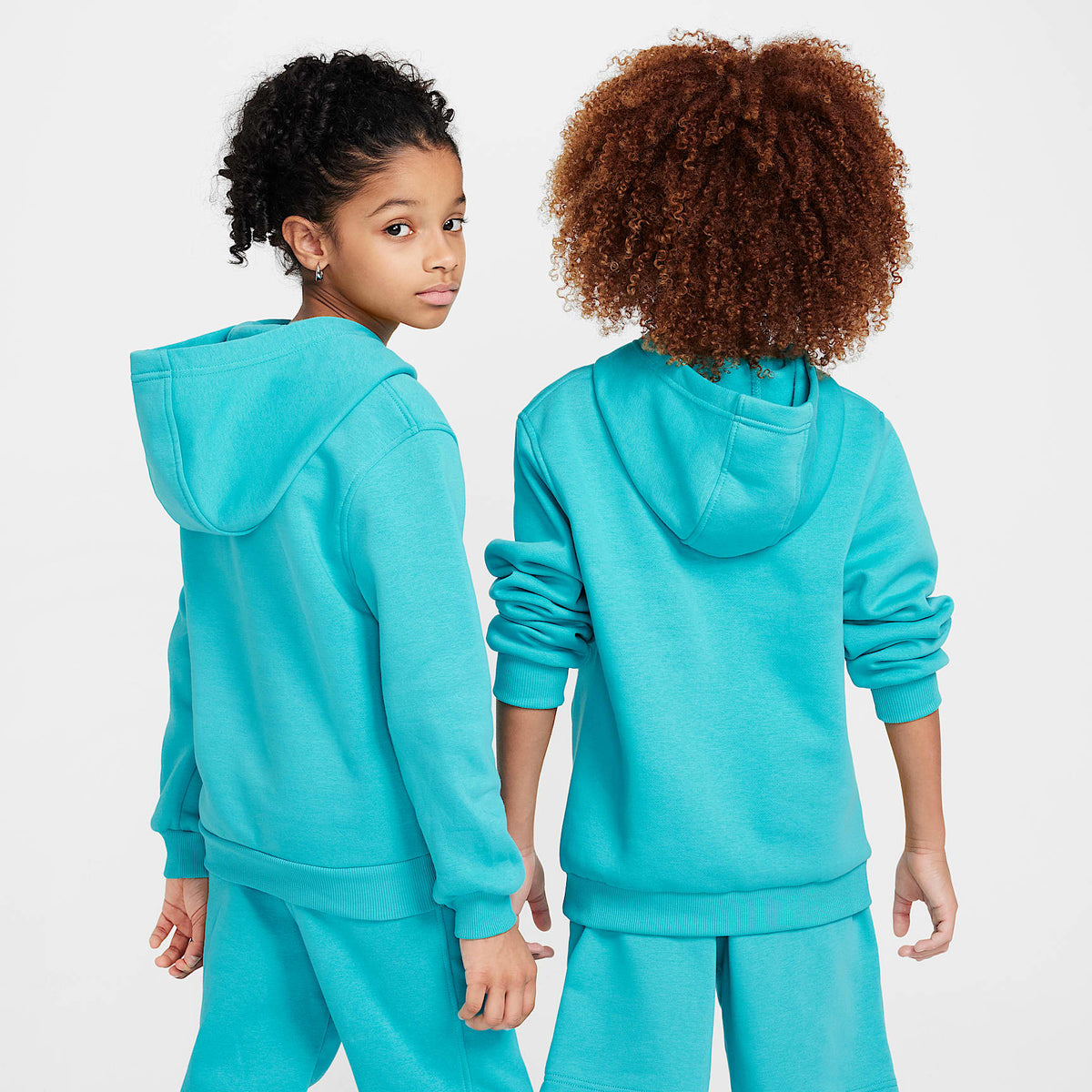 Sudadera con gorro sin cierre para niños talla grande Nike Sportswear Club Fleece – Cactus empolvado/Blanco – vista 2