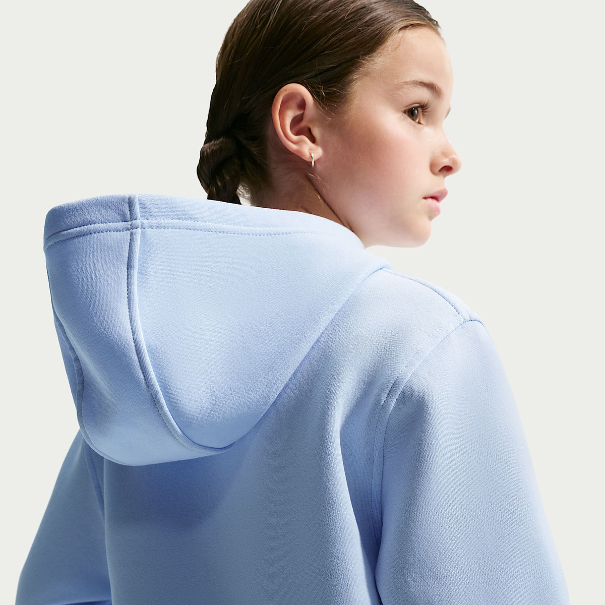Sudadera con gorro sin cierre para niños talla grande Nike Sportswear Club Fleece – Azul hidrógeno/Blanco – vista 4