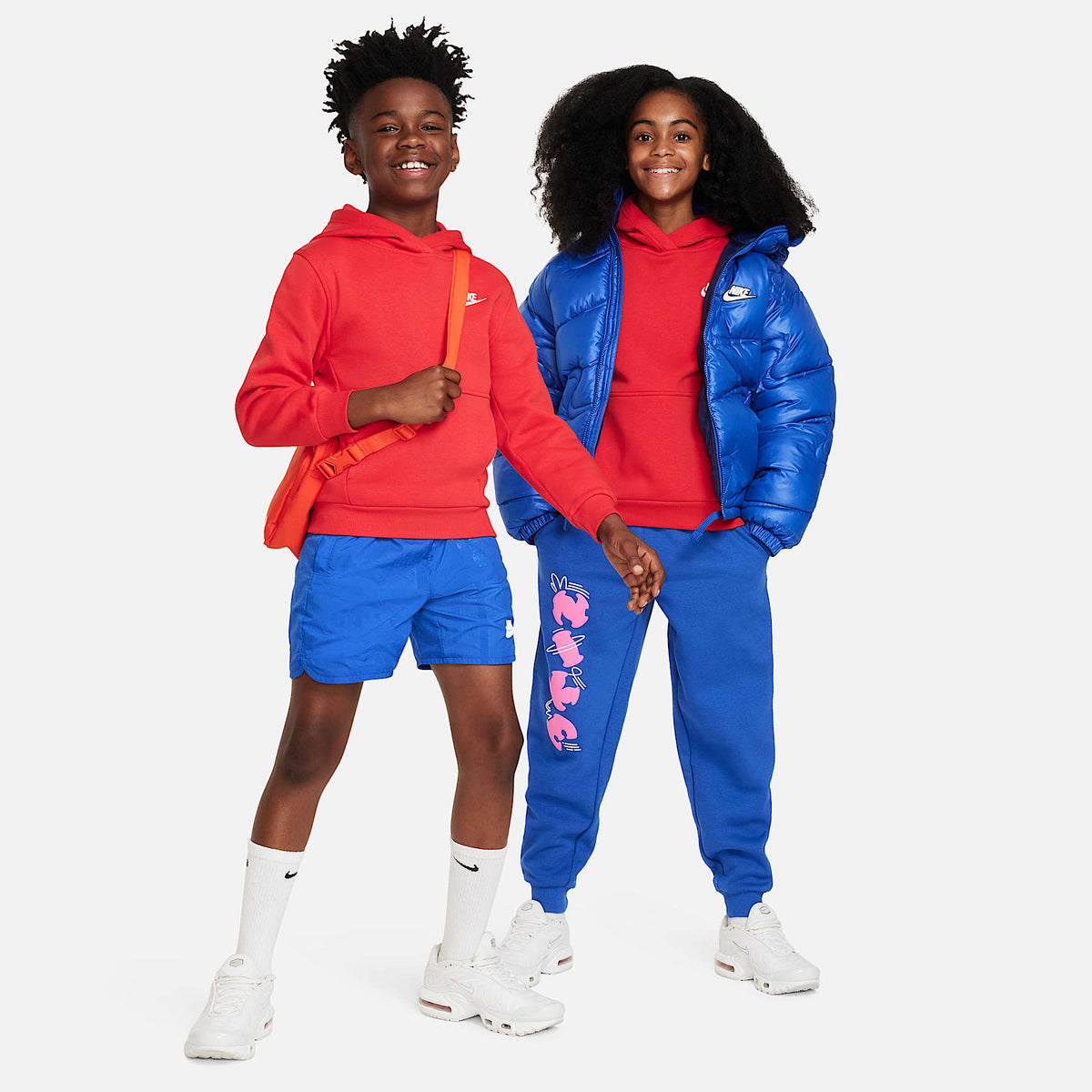 Sudadera con gorro sin cierre para niños talla grande Nike Sportswear Club Fleece – Rojo universitario/Blanco – vista 5