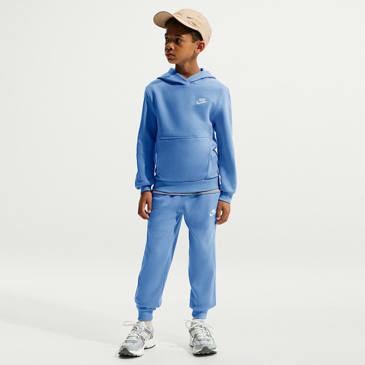Sudadera con gorro sin cierre para niños talla grande Nike Sportswear Club Fleece – Azul universitario/Blanco – vista 7