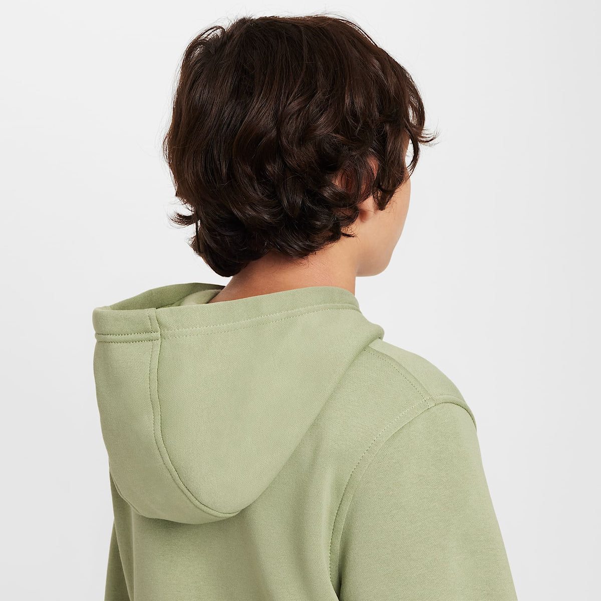 Sudadera con gorro sin cierre para niños talla grande Nike Sportswear Club Fleece – Verde aceite/Blanco – vista 5