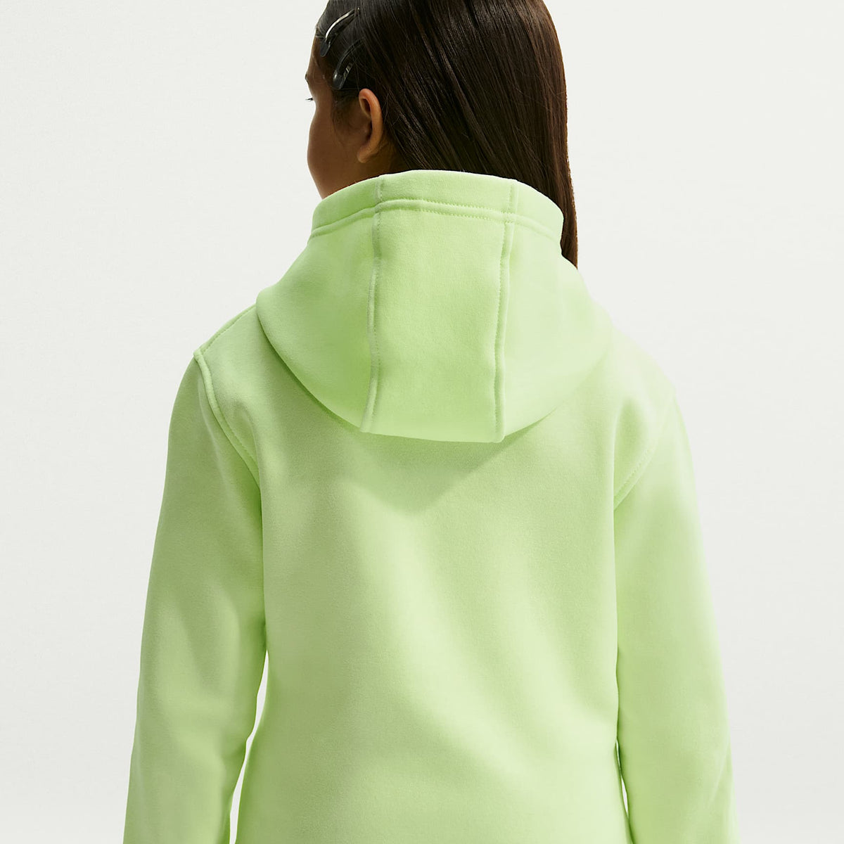 Sudadera con gorro sin cierre para niños talla grande Nike Sportswear Club Fleece – Lima líquida claro/Blanco – vista 4