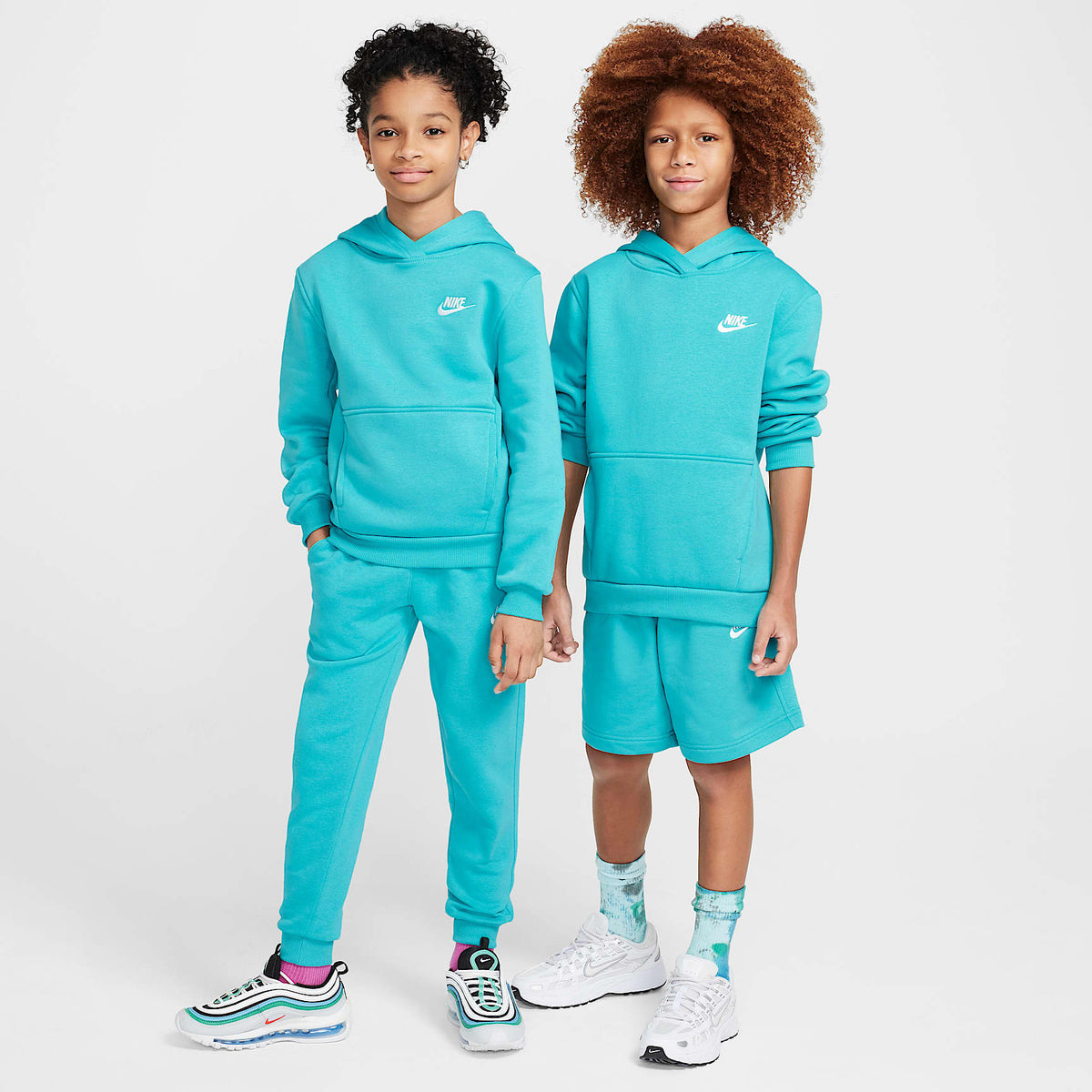 Sudadera con gorro sin cierre para niños talla grande Nike Sportswear Club Fleece – Cactus empolvado/Blanco – vista 7
