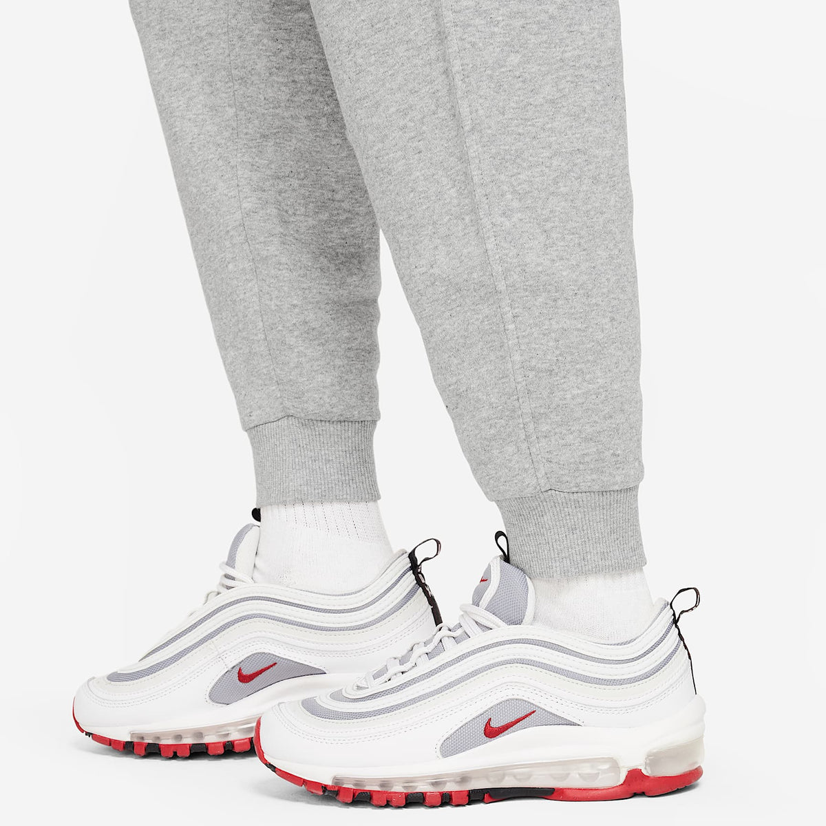 Joggers Nike Sportswear Club Fleece para niños talla grande – Gris oscuro jaspeado/Gris básico/Blanco – vista 5