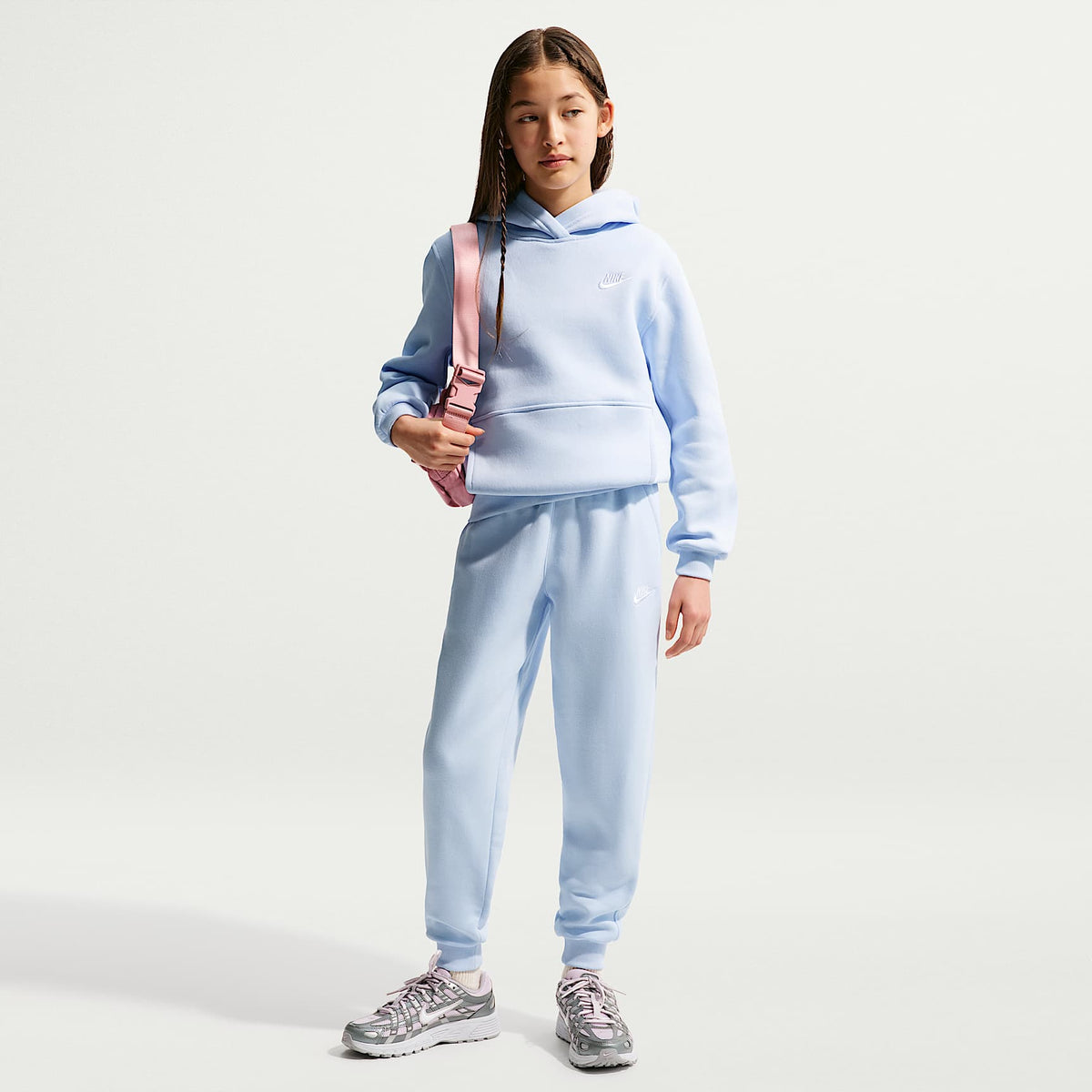 Joggers Nike Sportswear Club Fleece para niños talla grande – Azul hidrógeno/Blanco – vista 1