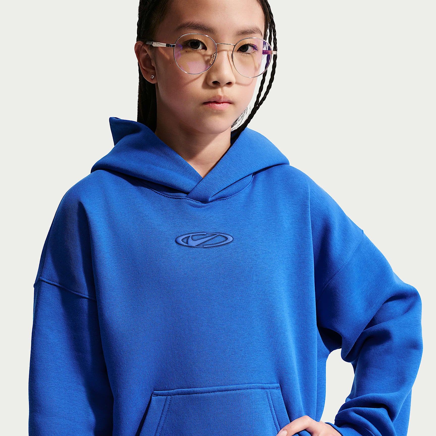 Sudadera con gorro oversized para niños talla grande Nike Sportswear Club Fleece – Royal juego/Azul marino medianoche/Royal juego – vista 2