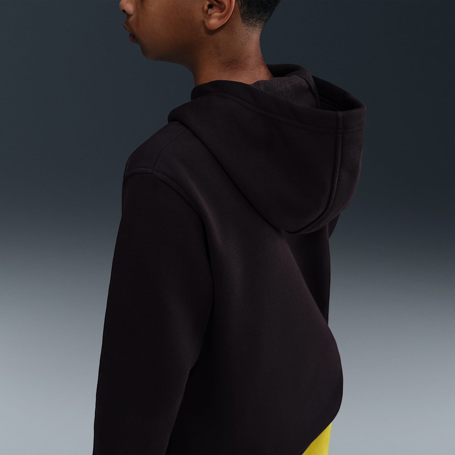 Sudadera con gorro sin cierre para niños talla grande Nike Sportswear Club Fleece – Burdeos ceniza – vista 2