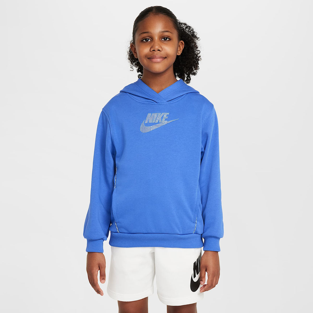 Sudadera con gorro de French Terry para niños talla grande Nike Sportswear Club – Azul cometa/Aluminio – vista 1