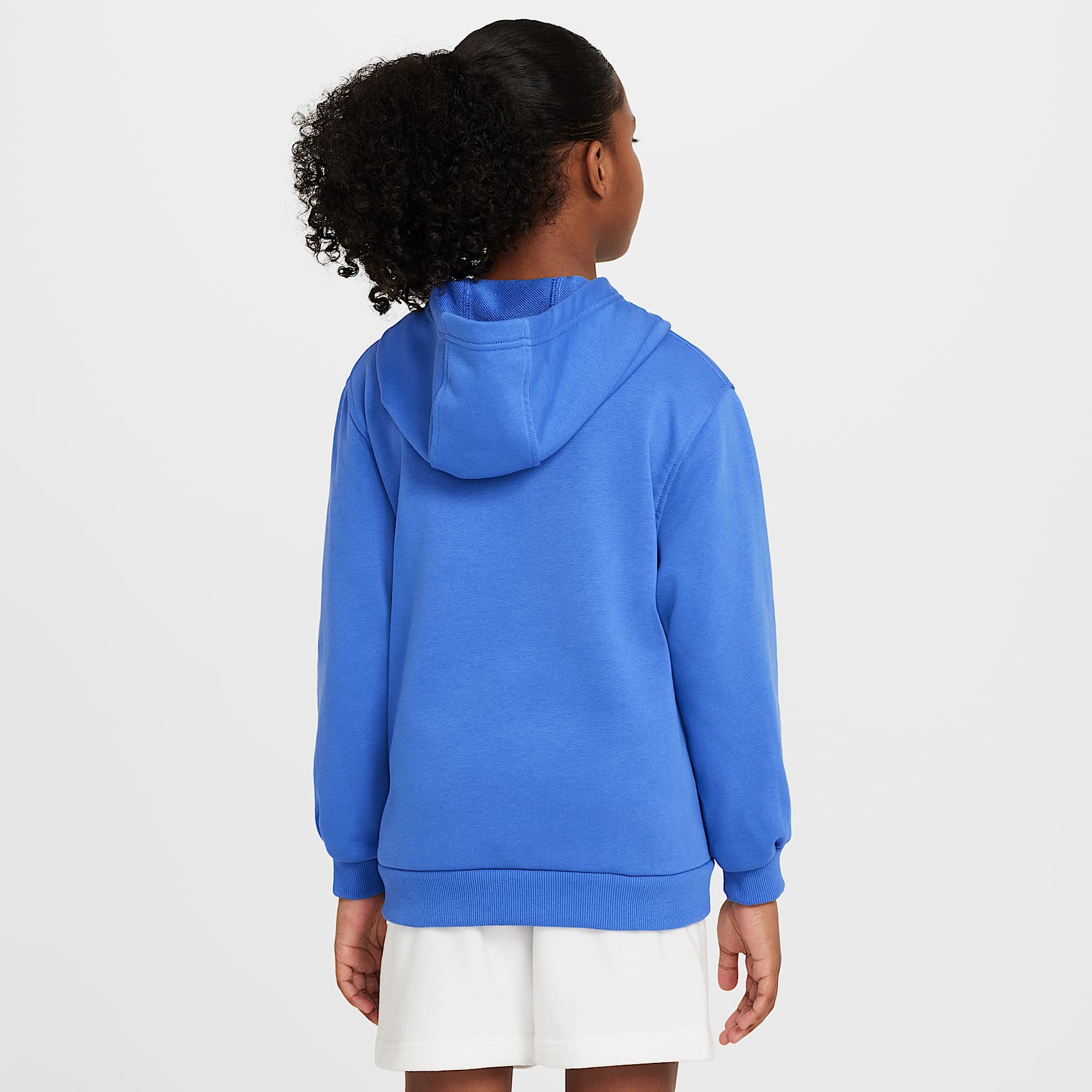 Sudadera con gorro de French Terry para niños talla grande Nike Sportswear Club – Azul cometa/Aluminio – vista 2