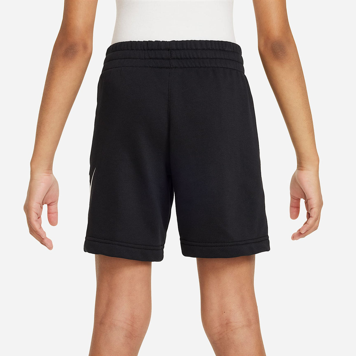 Shorts de French Terry para niños talla grande Nike Sportswear Club Fleece – Negro/Blanco – vista 4
