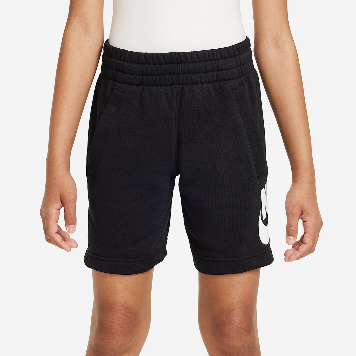 Shorts de French Terry para niños talla grande Nike Sportswear Club Fleece – Negro/Blanco – vista 3