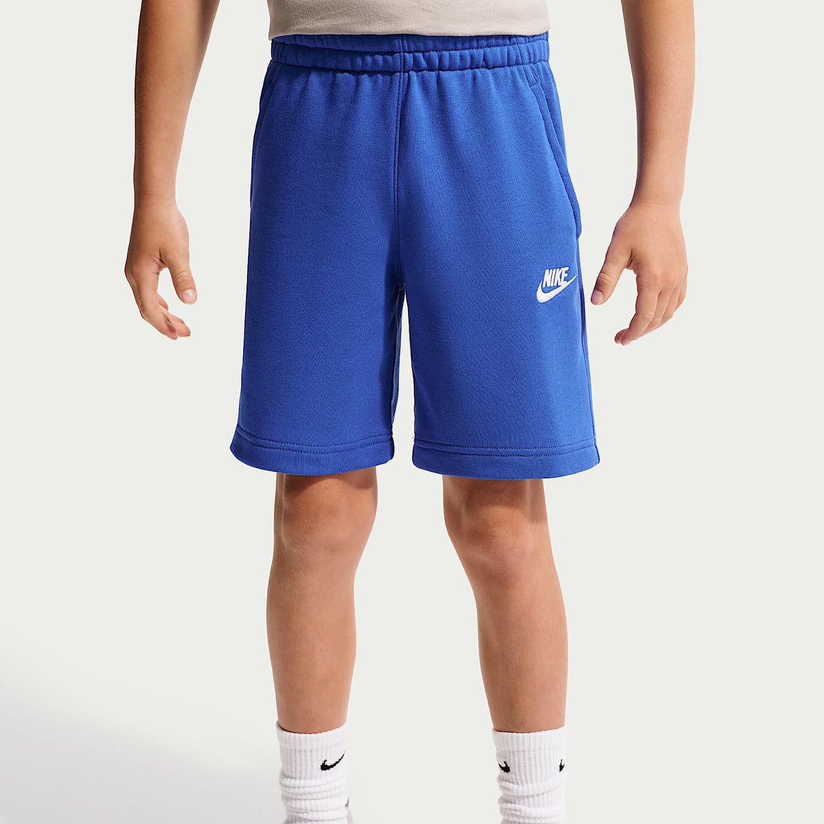 Shorts de French Terry para niños talla grande Nike Sportswear Club Fleece – Royal juego/Blanco – vista 2
