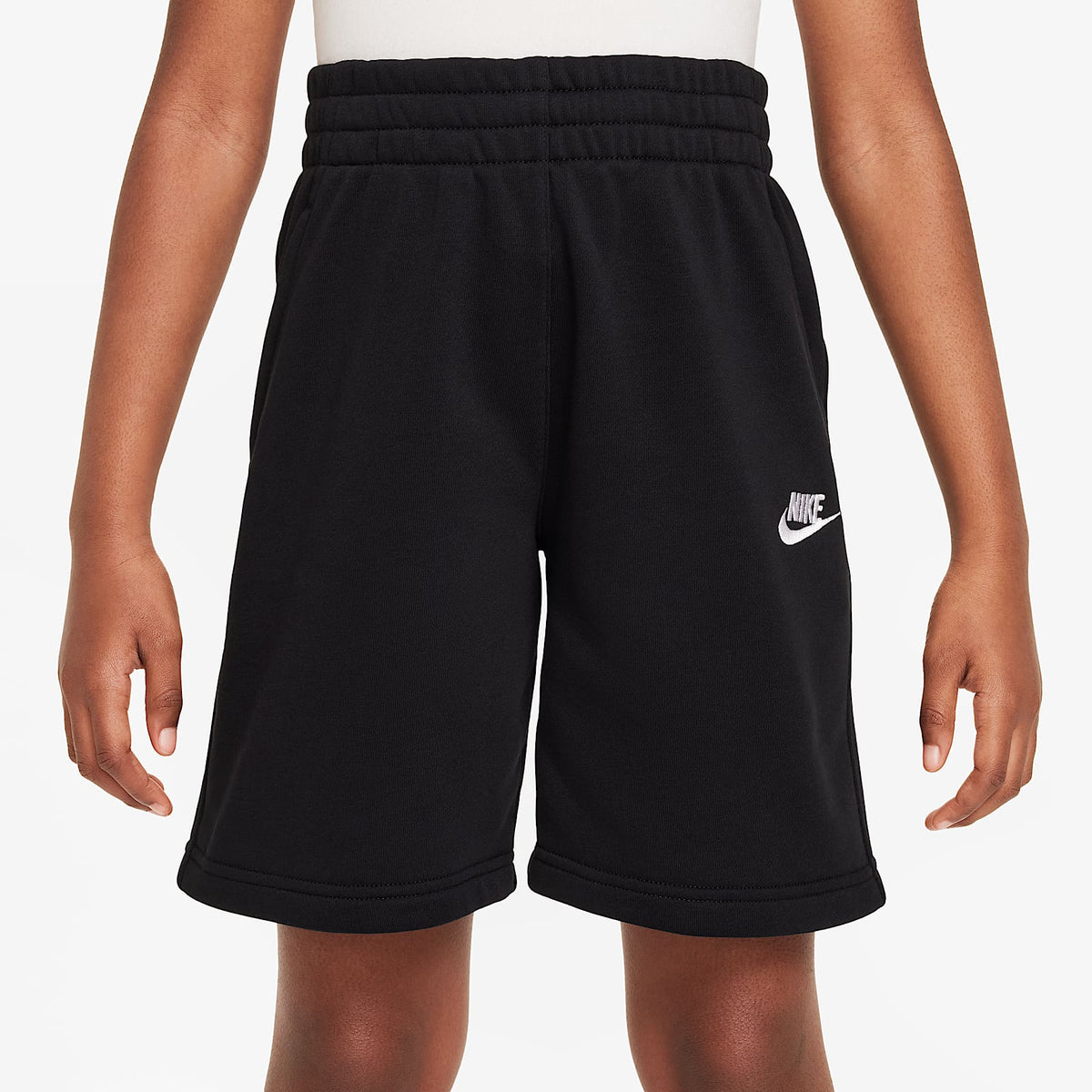 Shorts de French Terry para niños talla grande Nike Sportswear Club Fleece – Negro/Blanco – vista 3