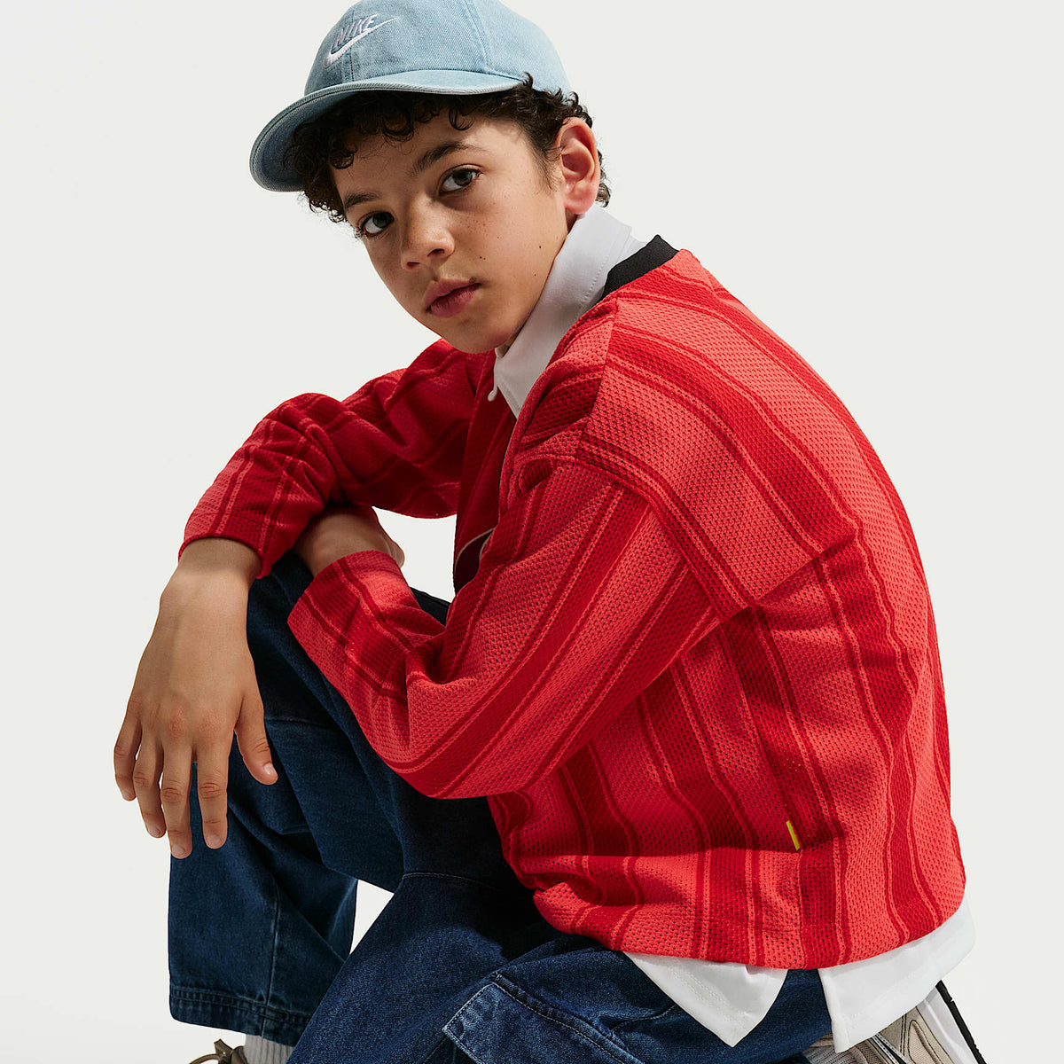 Pants cargo de denim para niños talla grande Nike Sportswear Collection – Azul marino místico/Azul marino místico/Tormenta del Egeo/Azul de la costa – vista 4