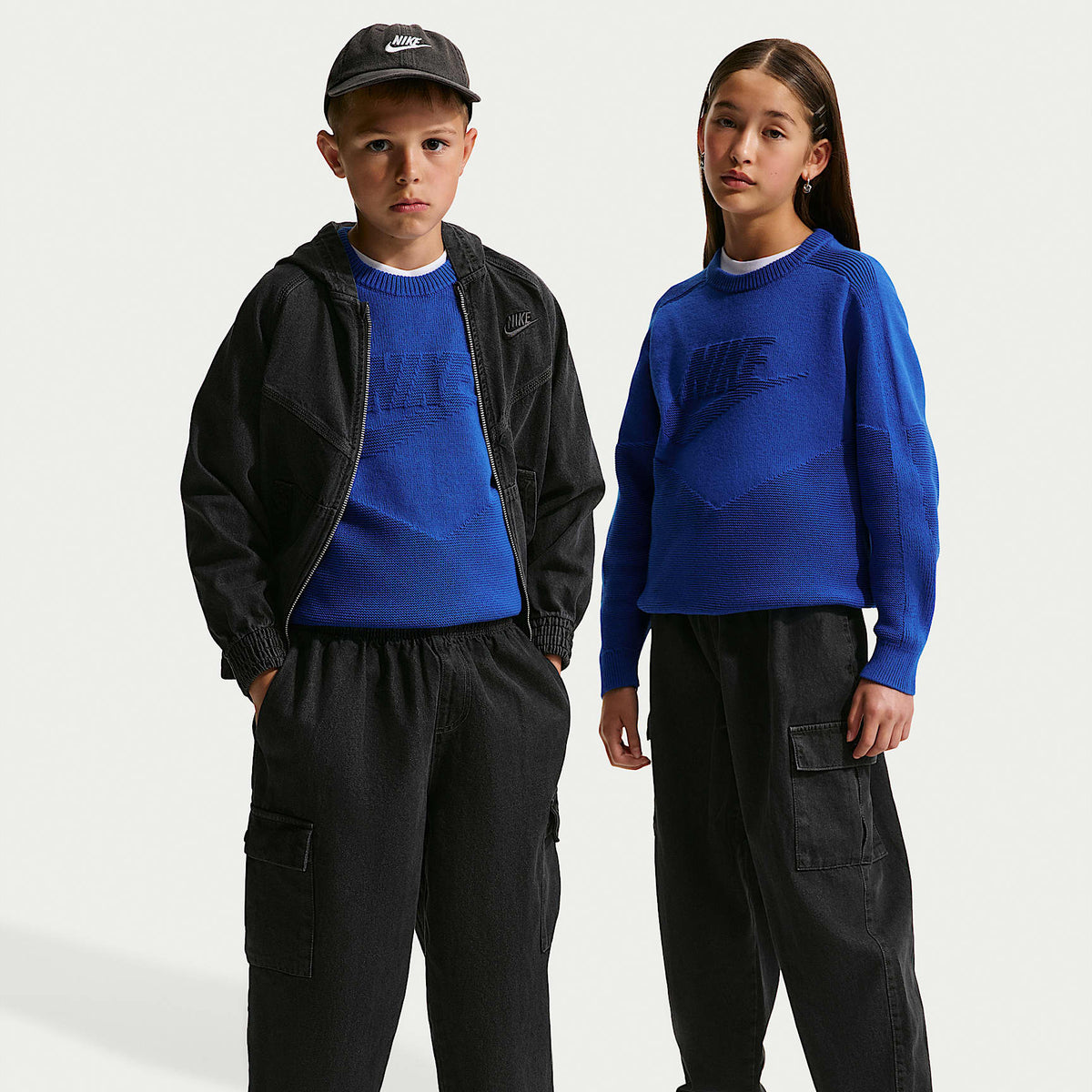 Pants cargo de denim para niños talla grande Nike Sportswear Collection – Negro/Antracita/Antracita/Antracita – vista 1
