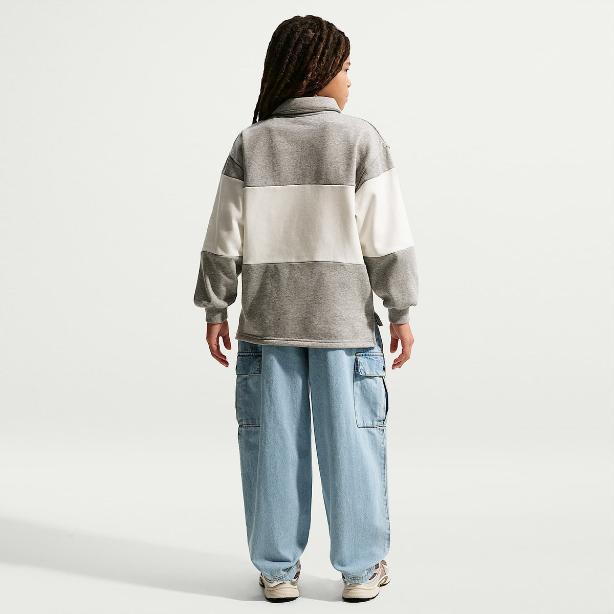 Pants cargo de denim para niños talla grande Nike Sportswear Collection – Azul militar claro/Azul militar claro/Trigo/Azul militar claro – vista 6