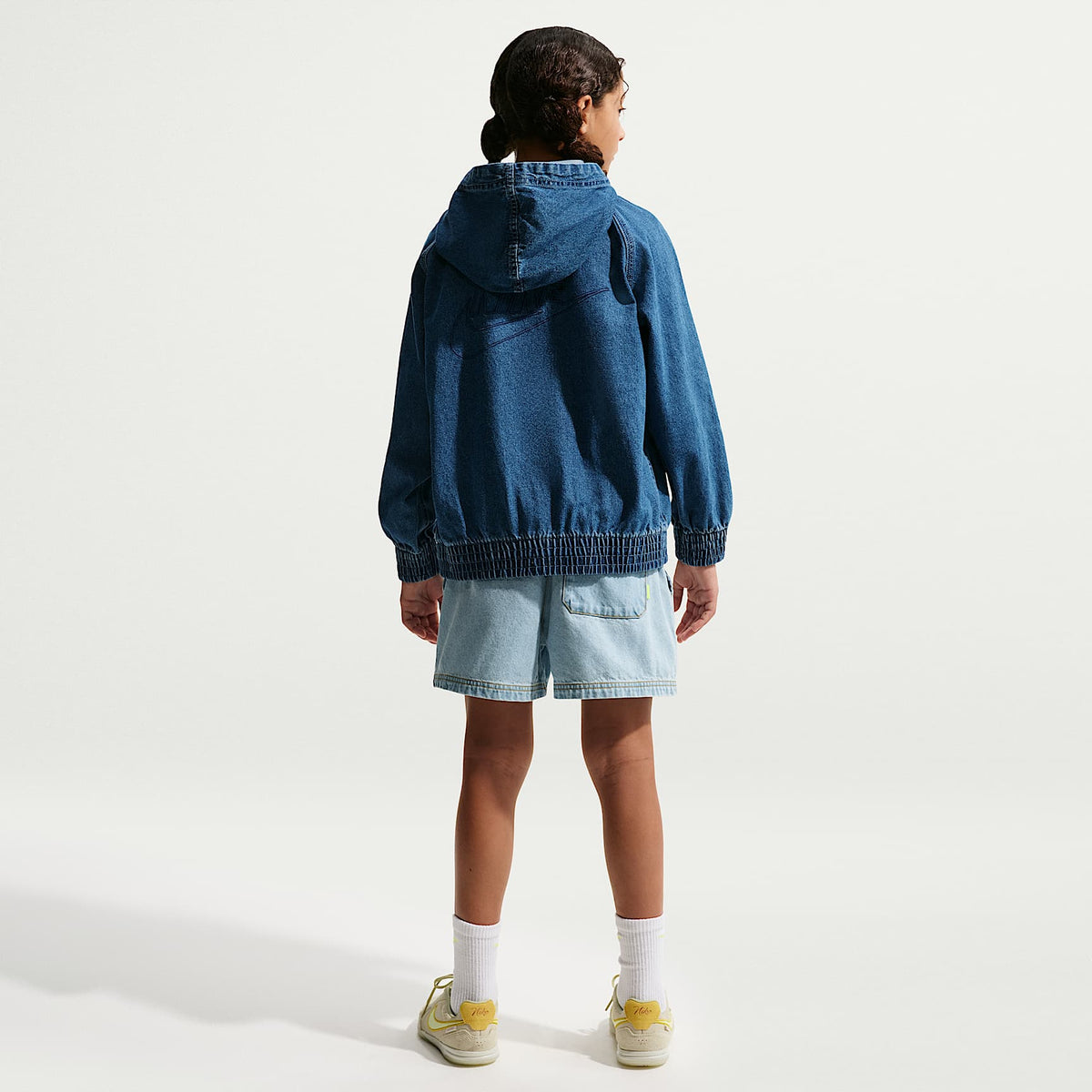 Shorts de demin para niños talla grande Nike Sportswear Collection – Azul militar claro/Azul militar claro/Trigo/Azul militar claro – vista 7