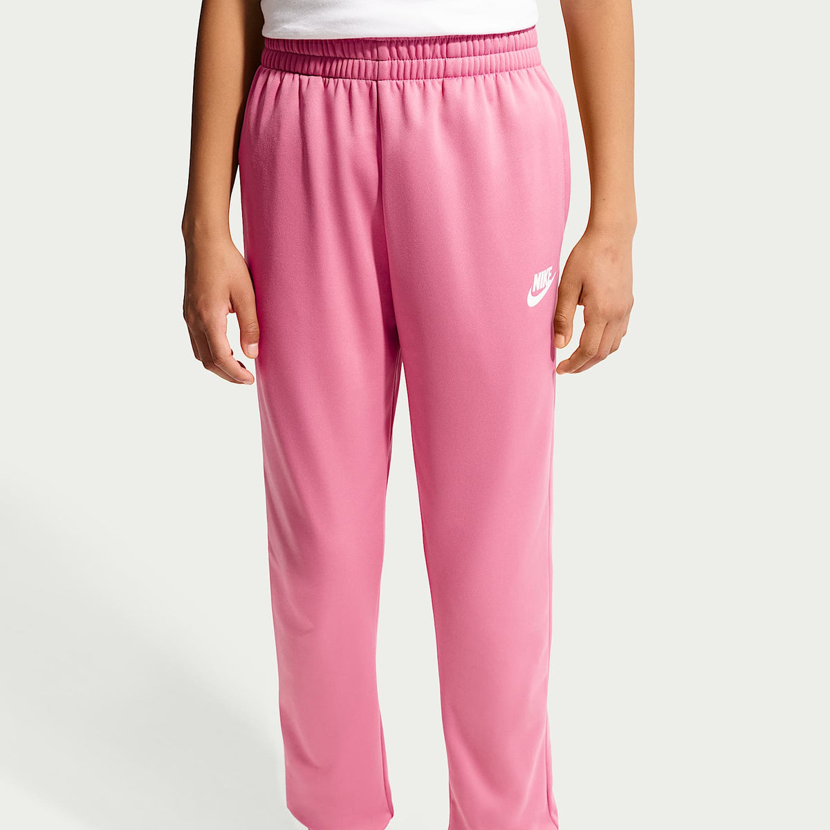 Conjunto deportivo Dri-FIT para niños talla grande Nike Sportswear – Peonía/Rosa suave medio/Blanco – vista 4