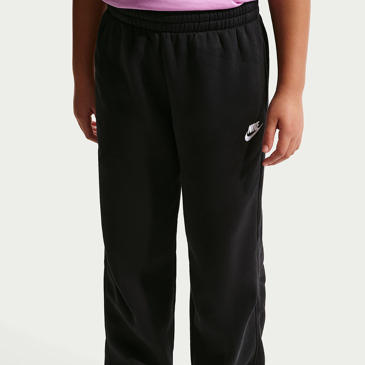 Pants holgados con dobladillo abierto para niños Nike Sportswear – Negro/Blanco – vista 2