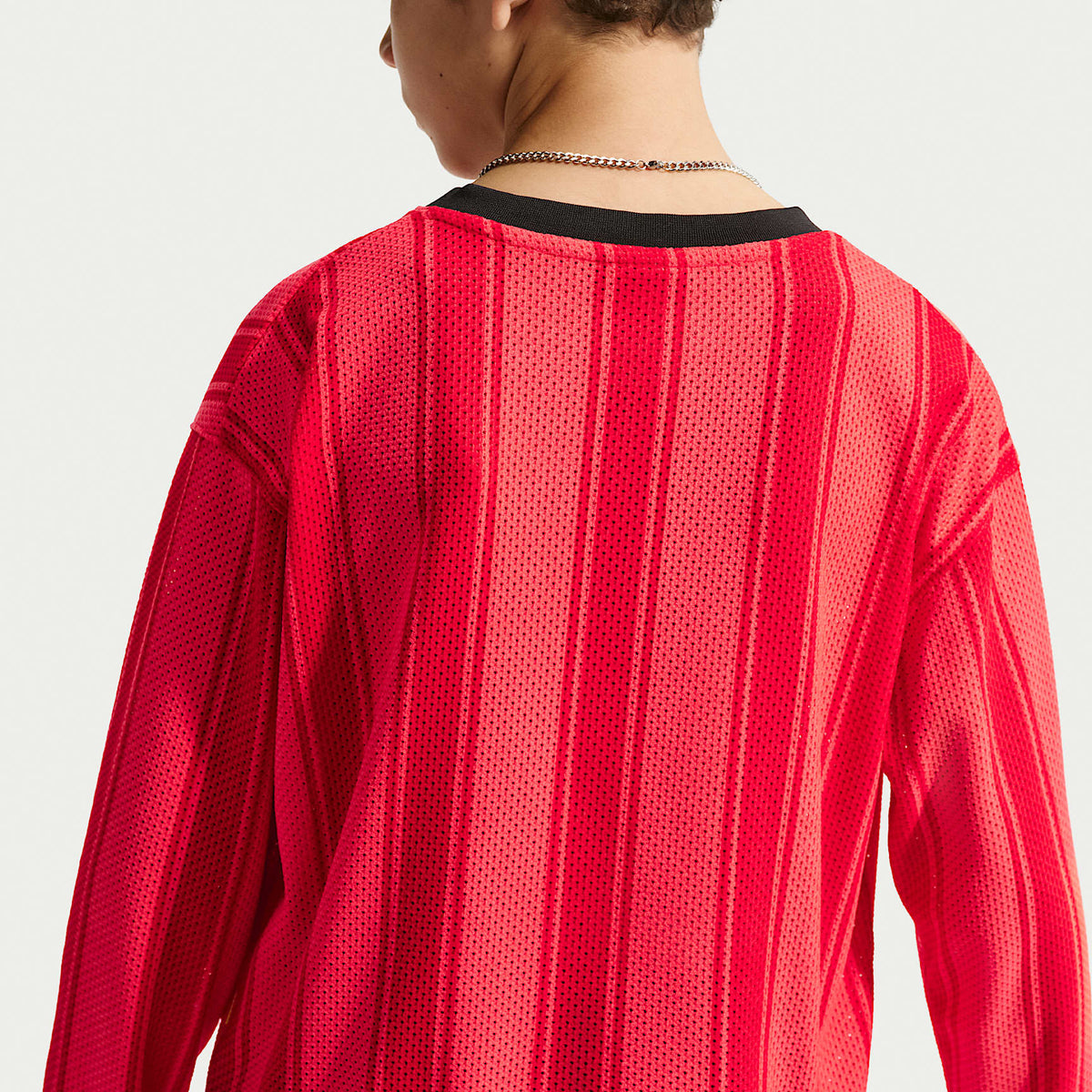Jersey de malla de manga larga para niños talla grande Nike Sportswear Collection – Carmesí claro/Negro/Carmesí team – vista 5
