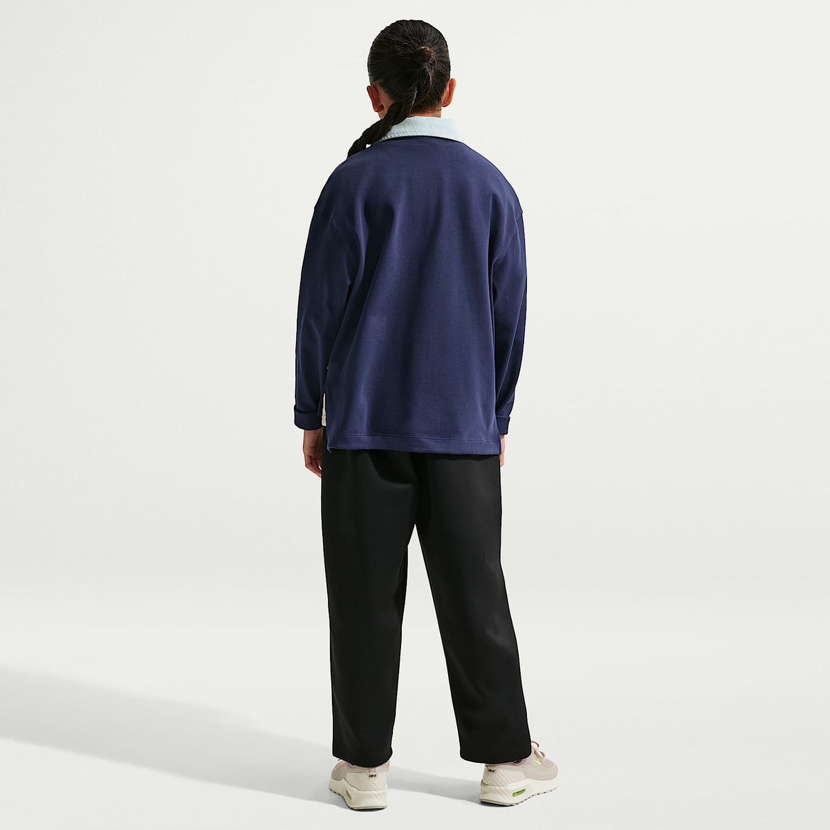 Pants de tejido Knit de poliéster para niños talla grande Nike Sportswear Collection – Negro/Negro/Negro – vista 7