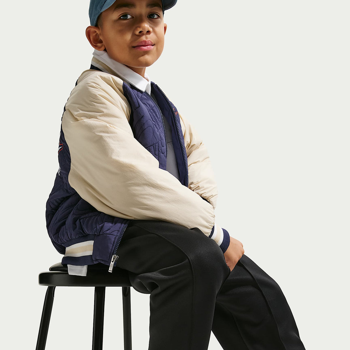 Pants de tejido Knit de poliéster para niños talla grande Nike Sportswear Collection – Negro/Negro/Negro – vista 4