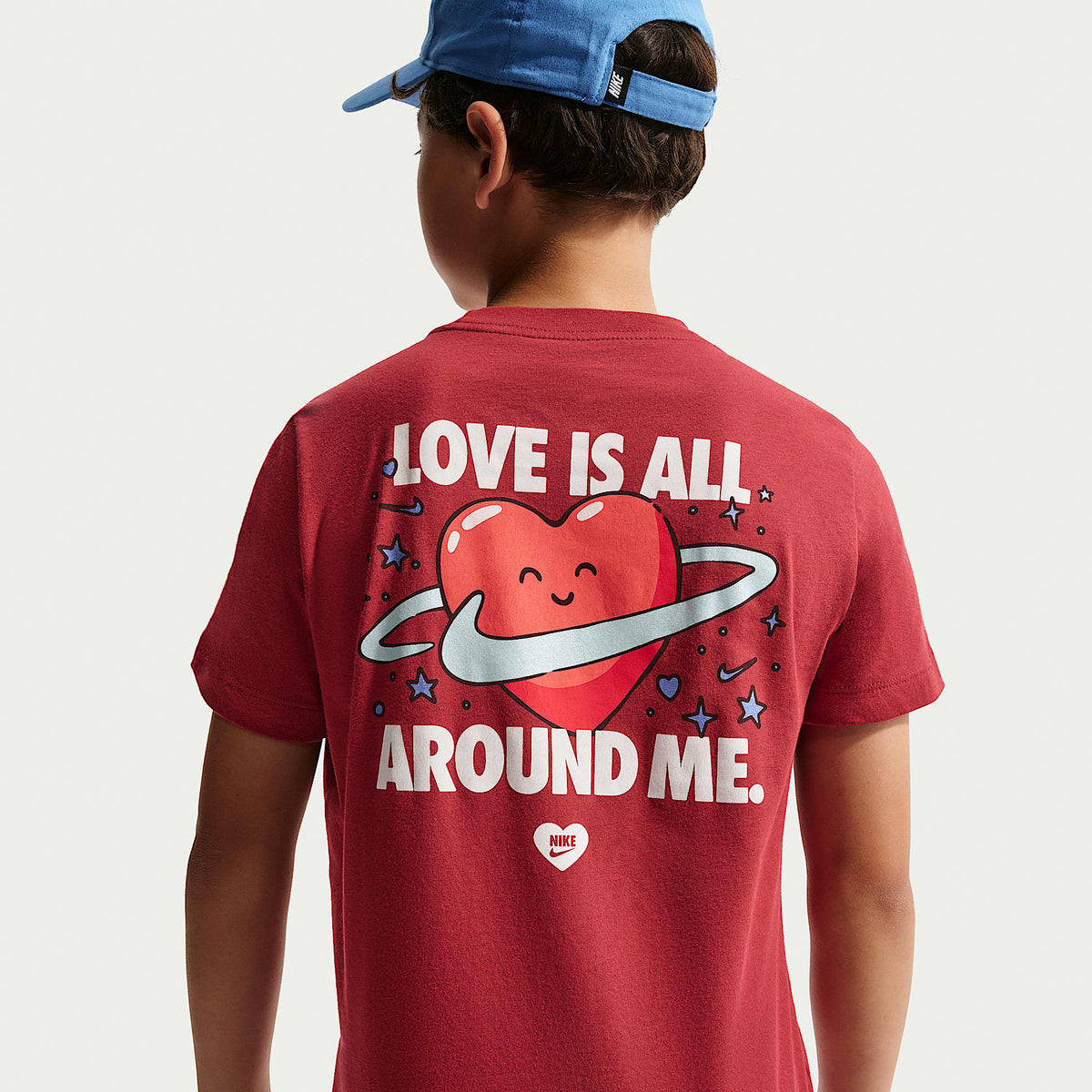 Playera para niños talla grande Nike Sportswear – Carmesí team/Blanco/Azul/Blanco – vista 1