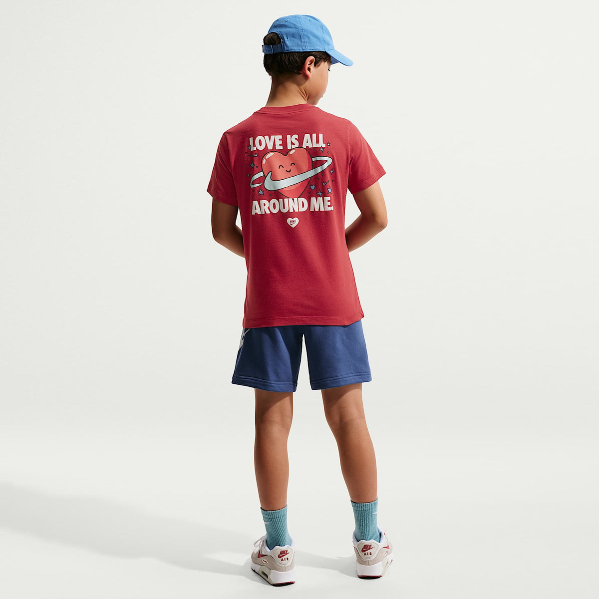 Playera para niños talla grande Nike Sportswear – Carmesí team/Blanco/Azul/Blanco – vista 5