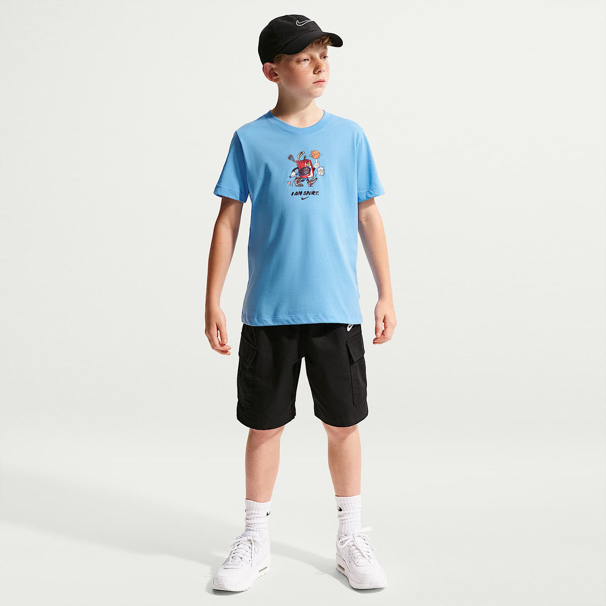 Playera para niños talla grande Nike Sportswear – Azul universitario – vista 6