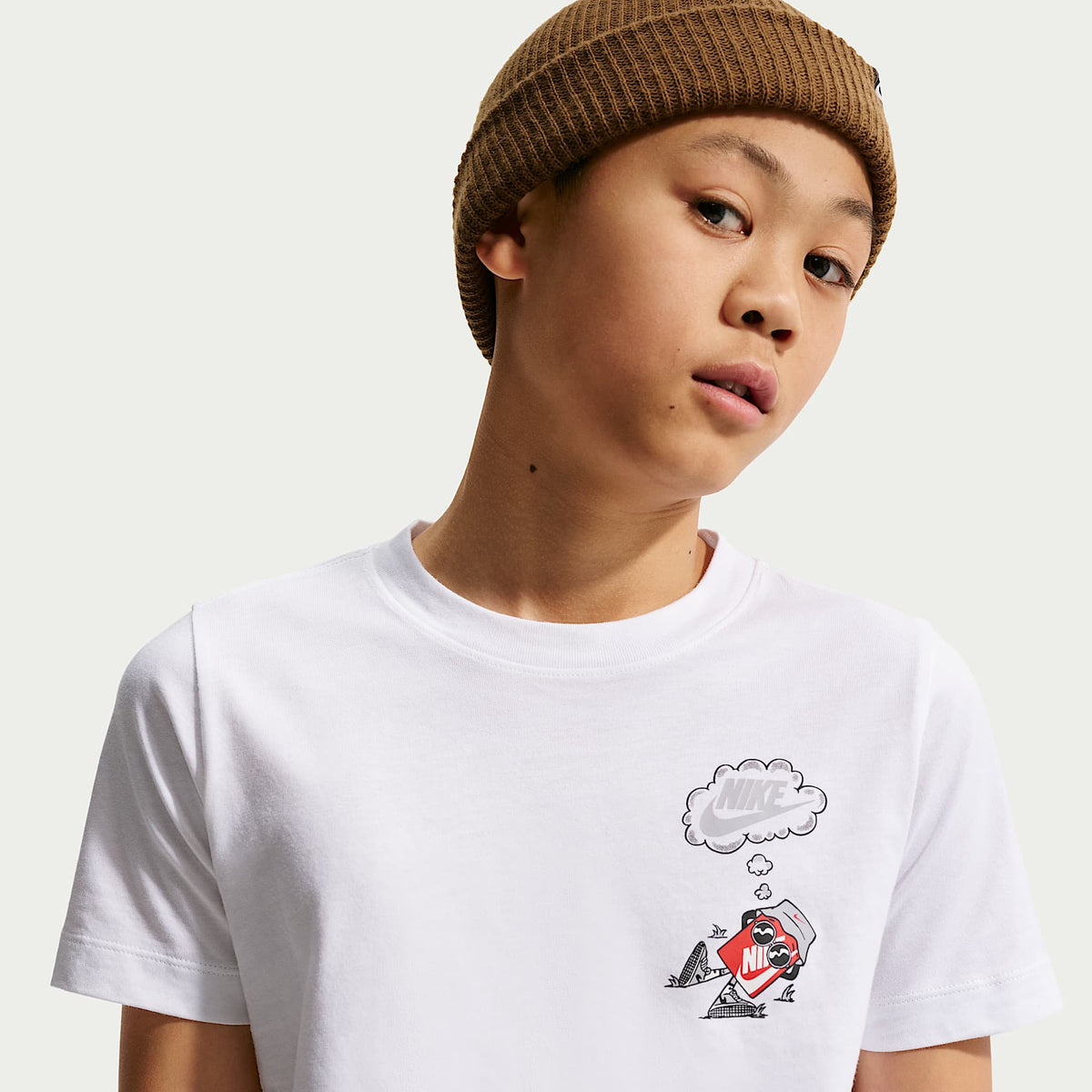 Playera para niños talla grande Nike Sportswear – Blanco – vista 3