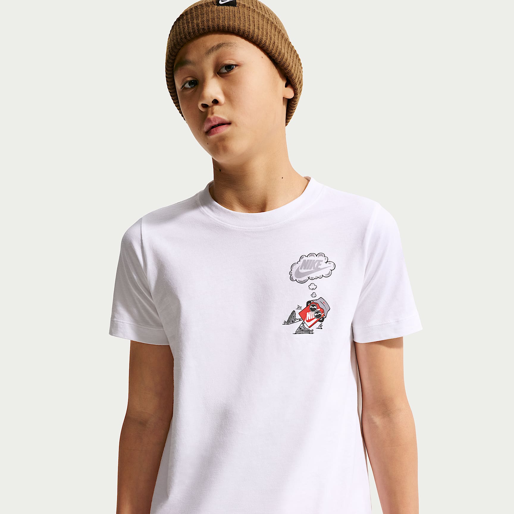Playera para niños talla grande Nike Sportswear – Blanco – vista 2