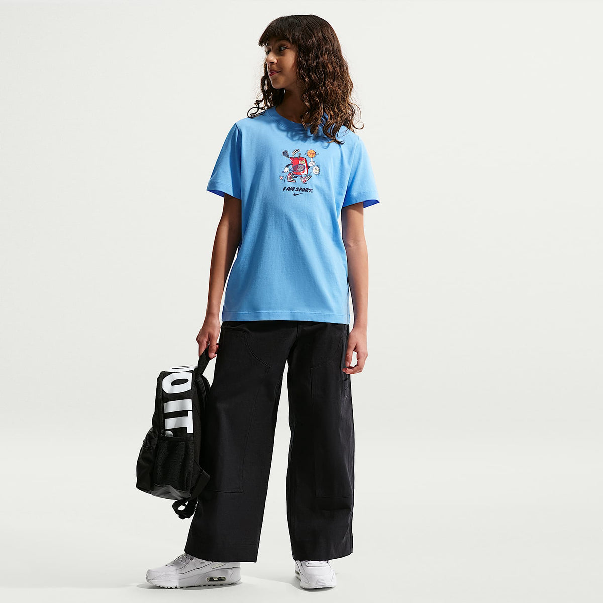 Playera para niños talla grande Nike Sportswear – Azul universitario – vista 4