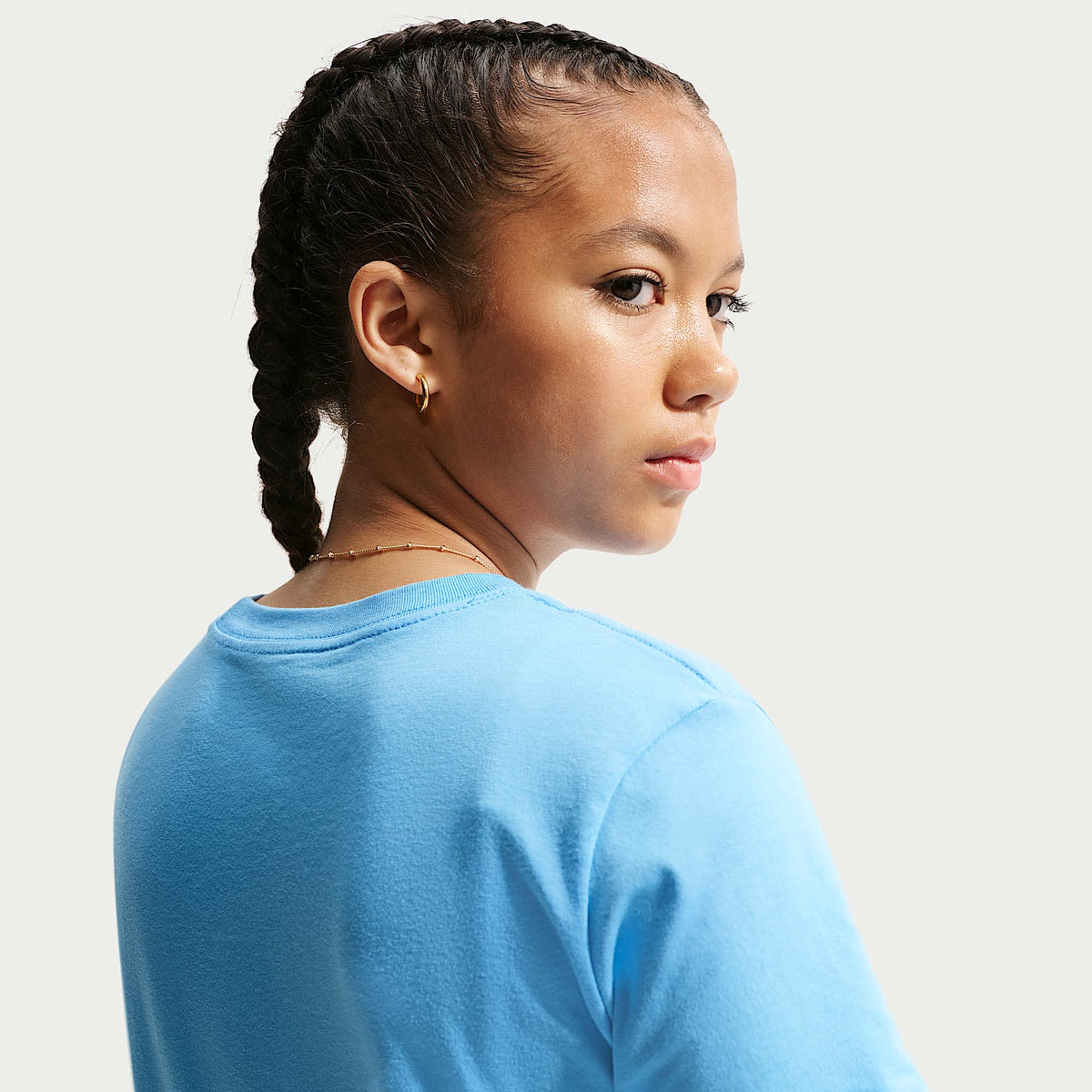 Playera para niños talla grande Nike Sportswear – Azul fútbol – vista 2