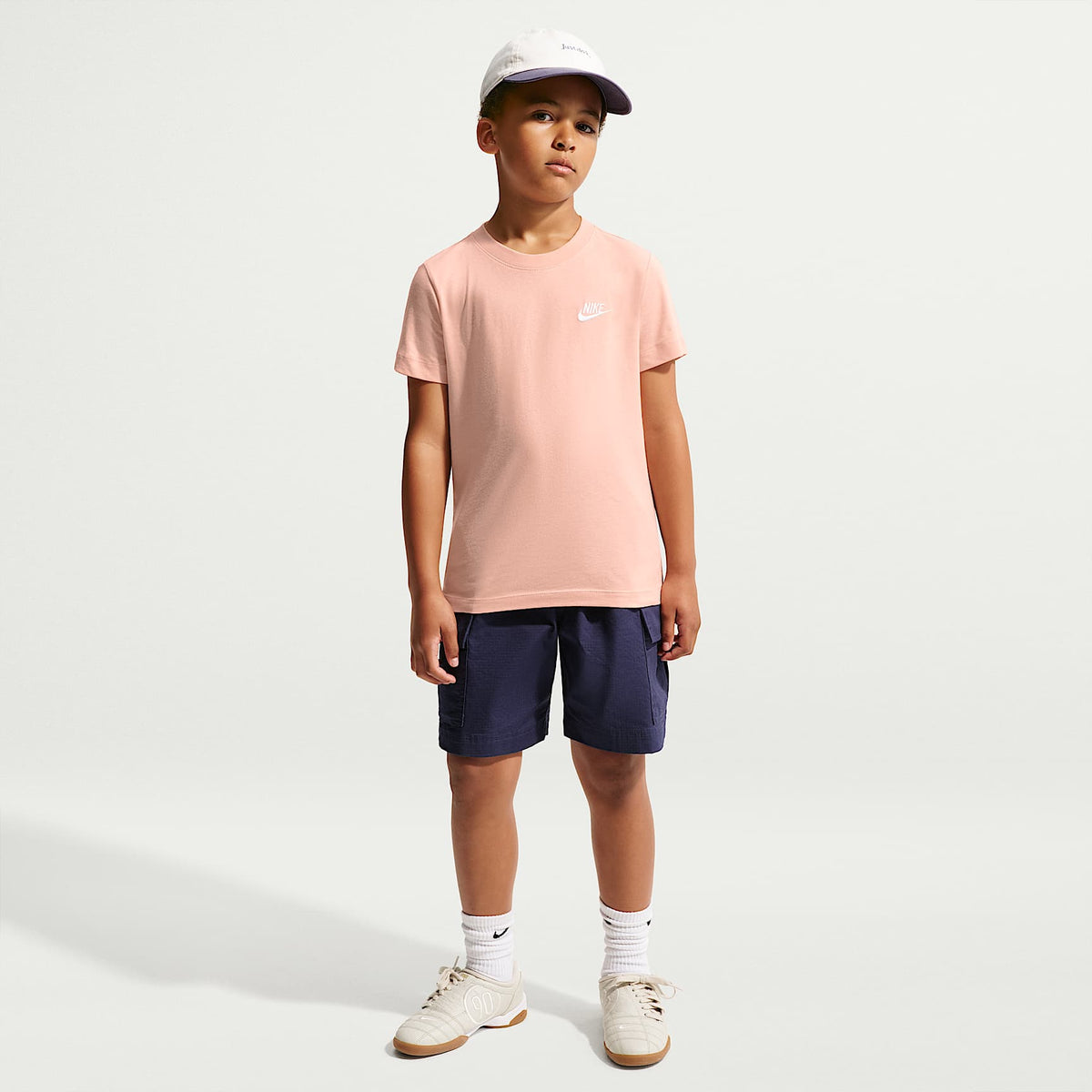 Playera para niños talla grande Nike Sportswear – Naranja ártico/Blanco – vista 7