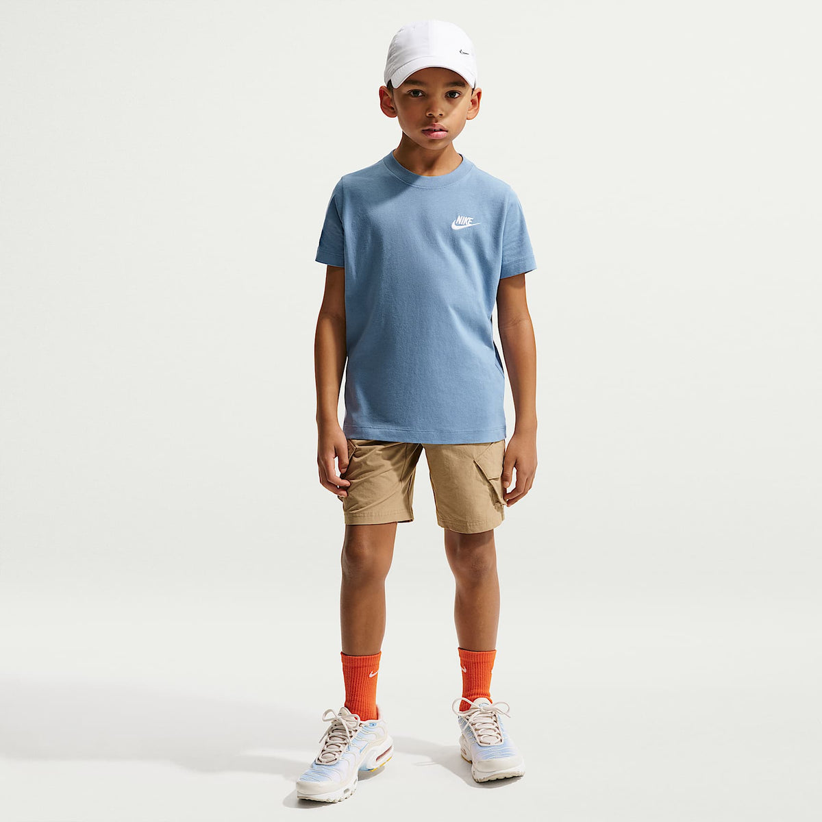 Playera para niños talla grande Nike Sportswear – Azul de trabajo/Blanco – vista 4