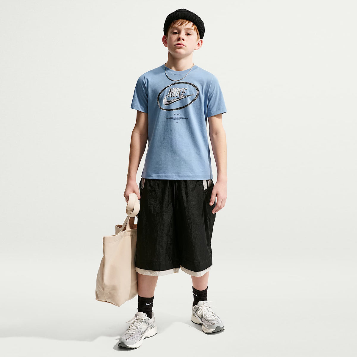 Playera para niños talla grande Nike Sportswear – Azul de trabajo – vista 4
