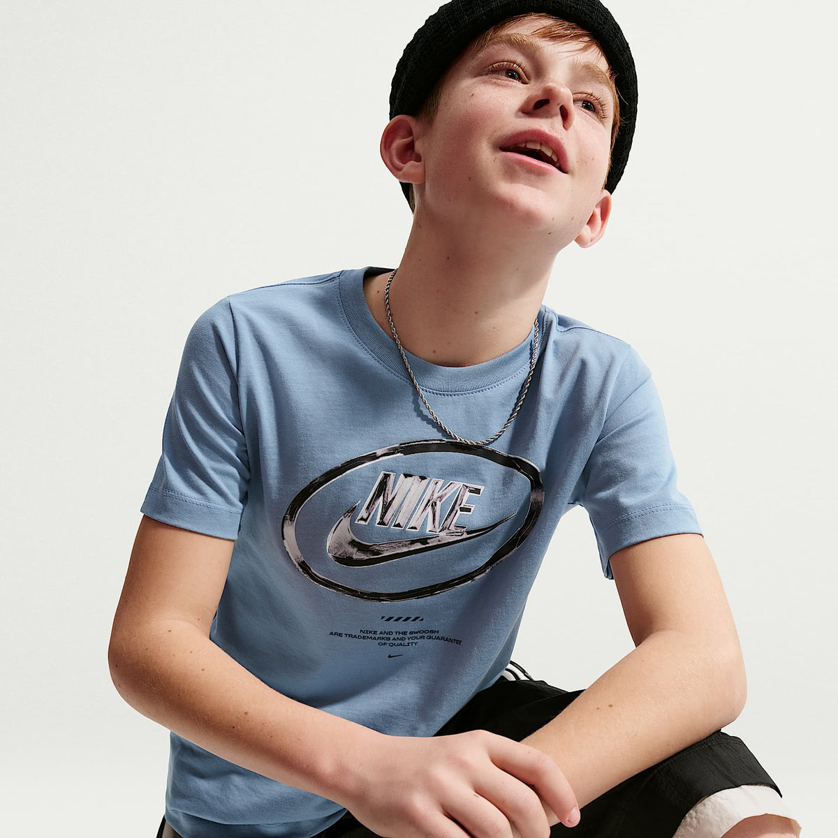 Playera para niños talla grande Nike Sportswear – Azul de trabajo – vista 3
