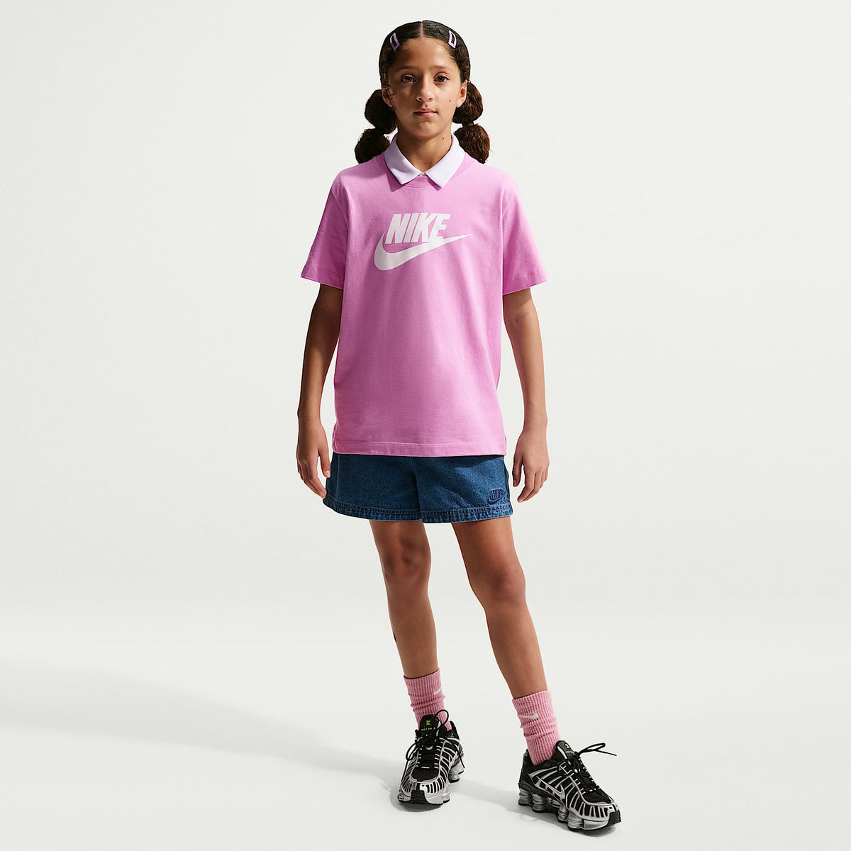 Playera para niños talla grande Nike Sportswear – Magenta claro – vista 6
